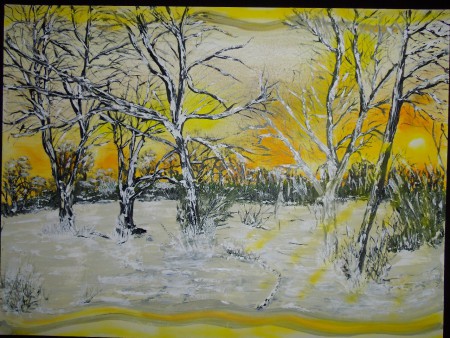 Winterwald   50/40 auf Blatt  in Öl   50€